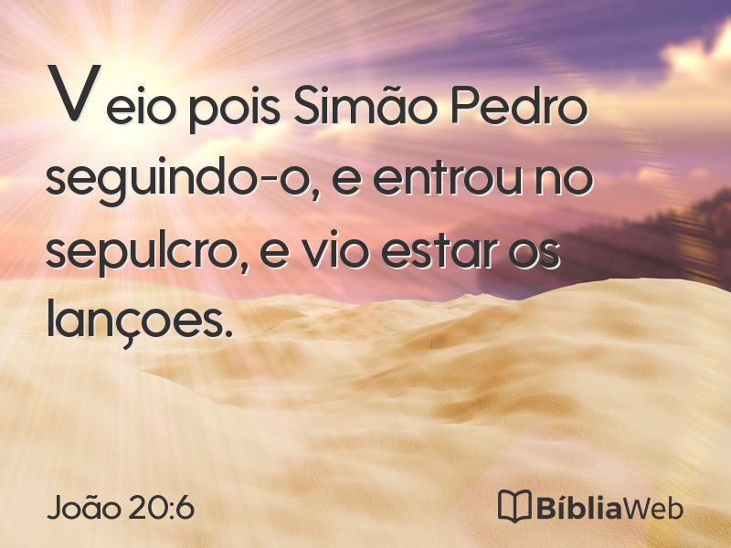 João 20:6 em imagem para compartilhar