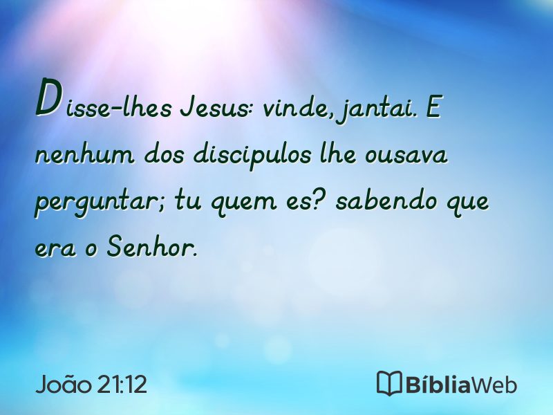 João 21:12 em imagem para compartilhar