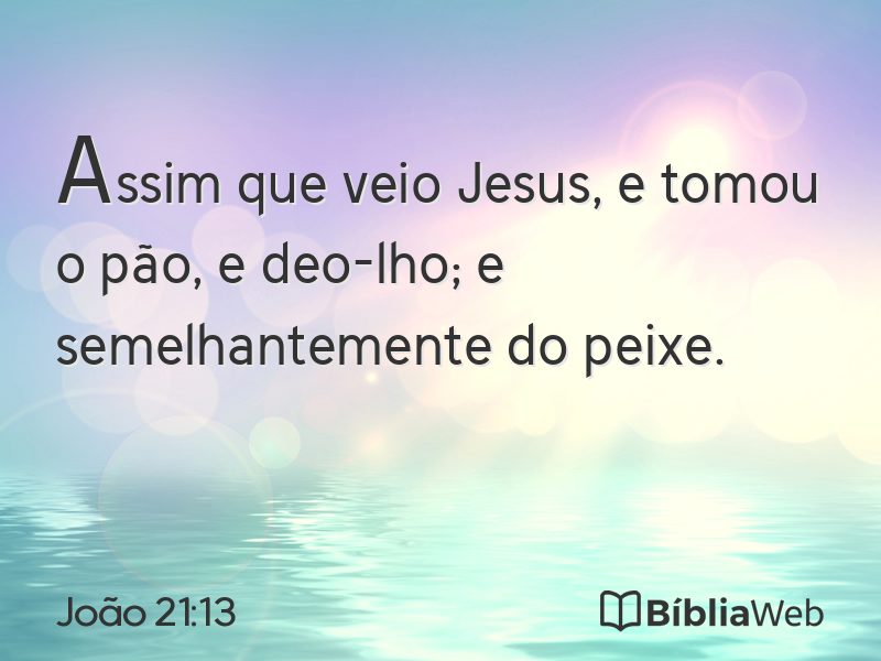 João 21:13 em imagem para compartilhar