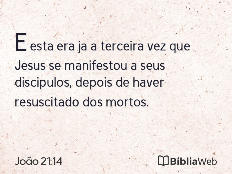 João 21:14 em imagem para compartilhar