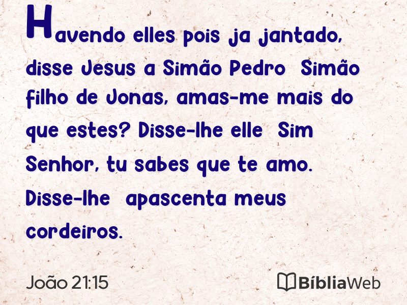 João 21:15 em imagem para compartilhar