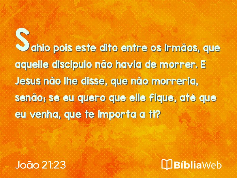 João 21:23 em imagem para compartilhar