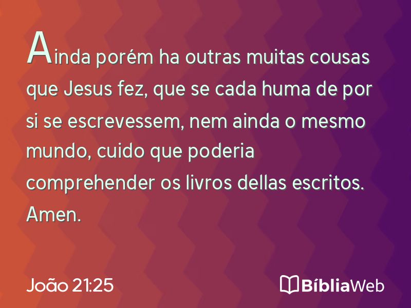 João 21:25 em imagem para compartilhar