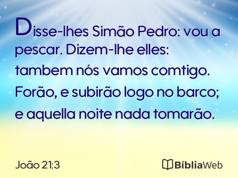 João 21:3 em imagem para compartilhar