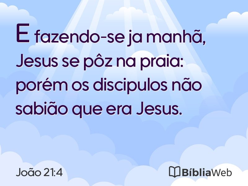 João 21:4 em imagem para compartilhar