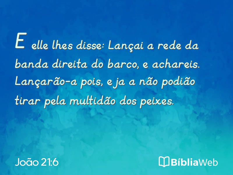 João 21:6 em imagem para compartilhar