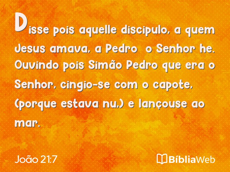 João 21:7 em imagem para compartilhar