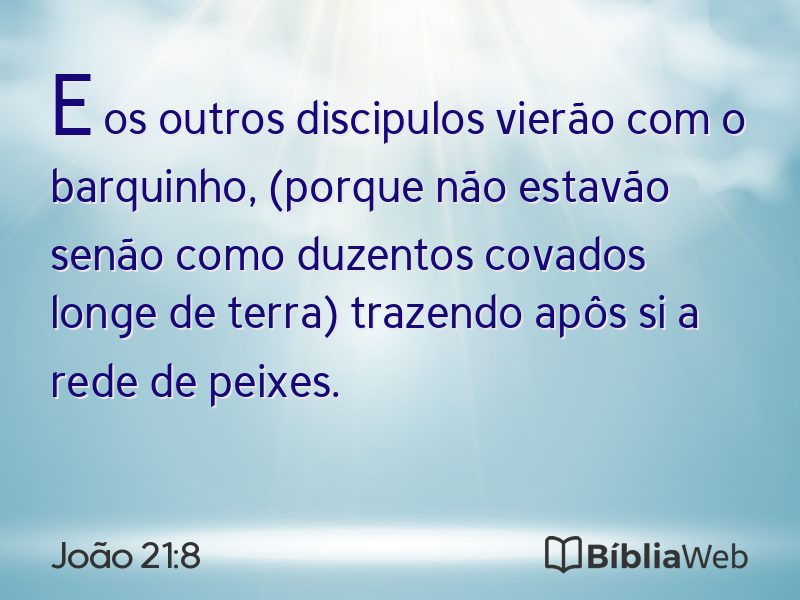 João 21:8 em imagem para compartilhar