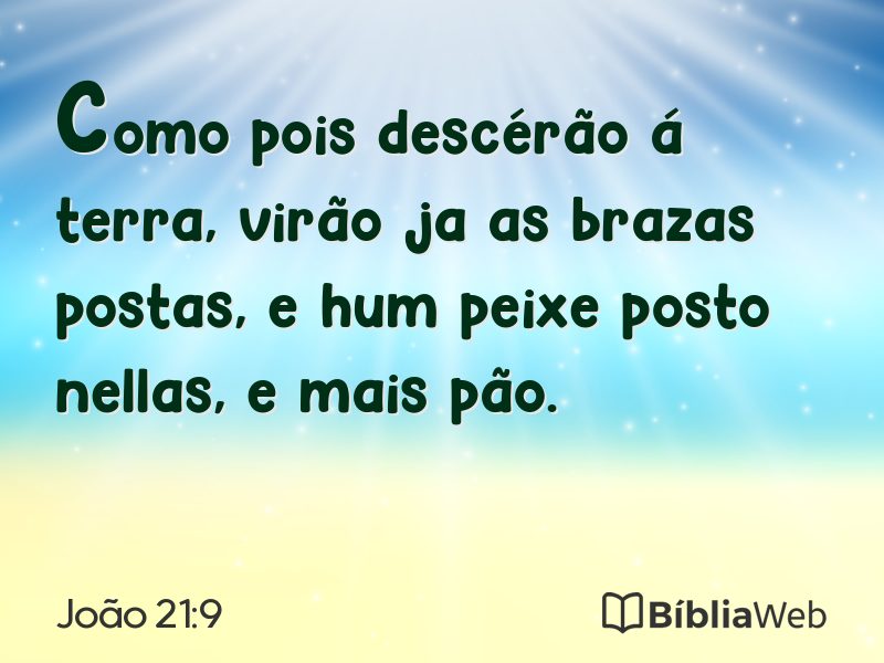 João 21:9 em imagem para compartilhar