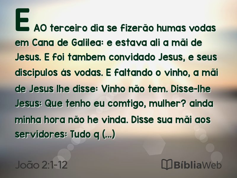 João 2:1-12 em imagem para compartilhar