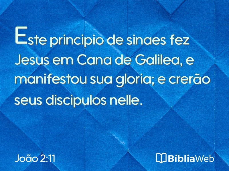 João 2:11 em imagem para compartilhar
