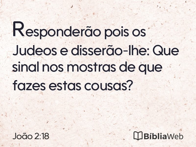 João 2:18 em imagem para compartilhar