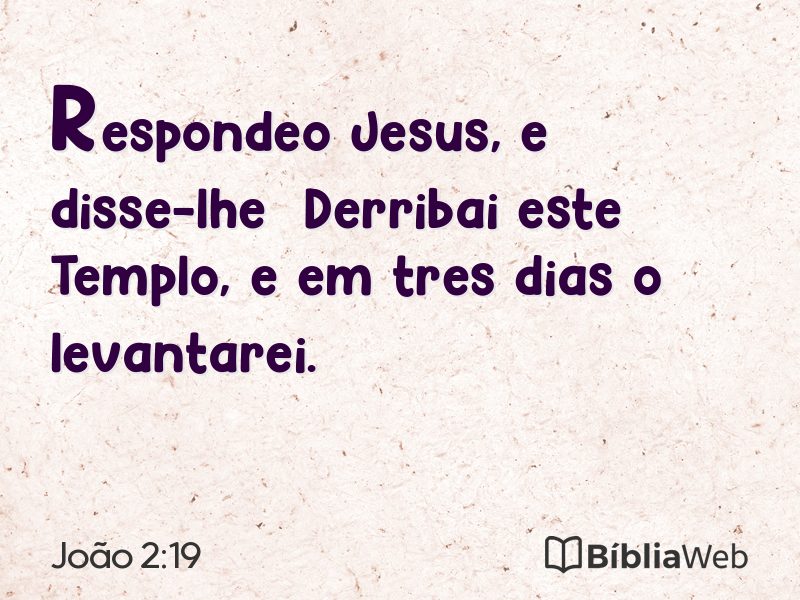 João 2:19 em imagem para compartilhar