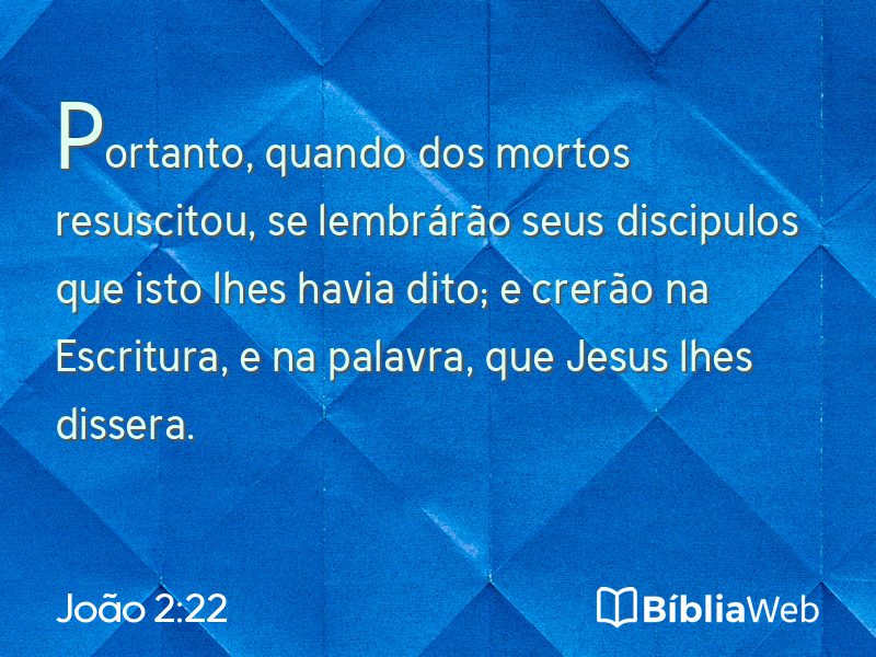 João 2:22 em imagem para compartilhar