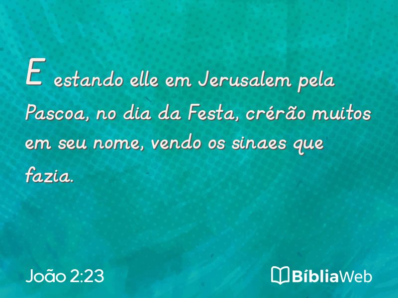 João 2:23 em imagem para compartilhar
