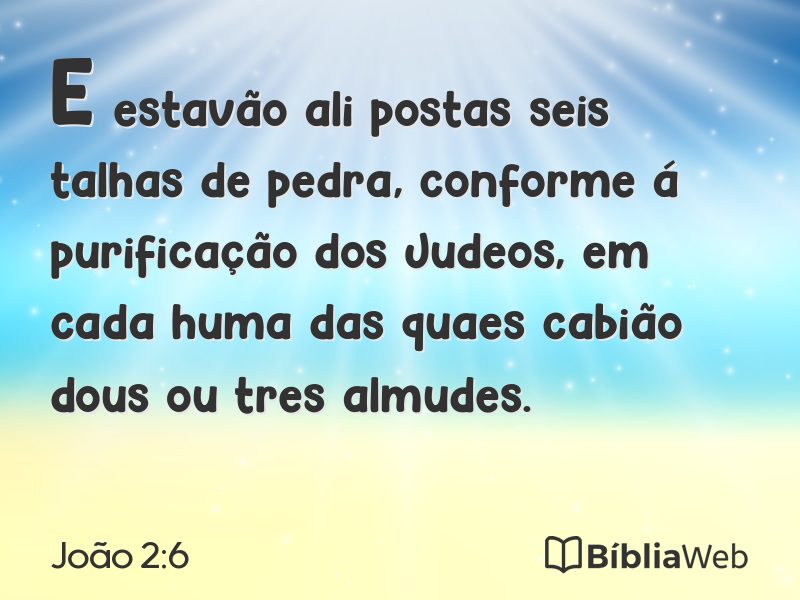 João 2:6 em imagem para compartilhar