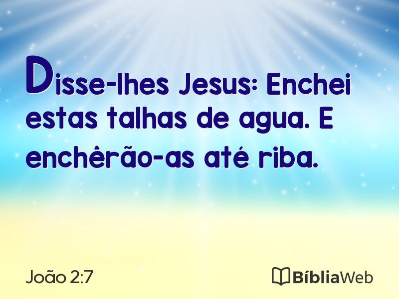 João 2:7 em imagem para compartilhar