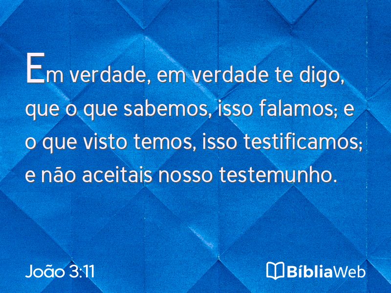 João 3:11 em imagem para compartilhar
