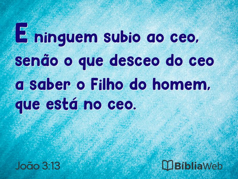 João 3:13 em imagem para compartilhar