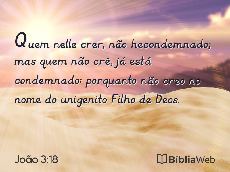 João 3:18 em imagem para compartilhar