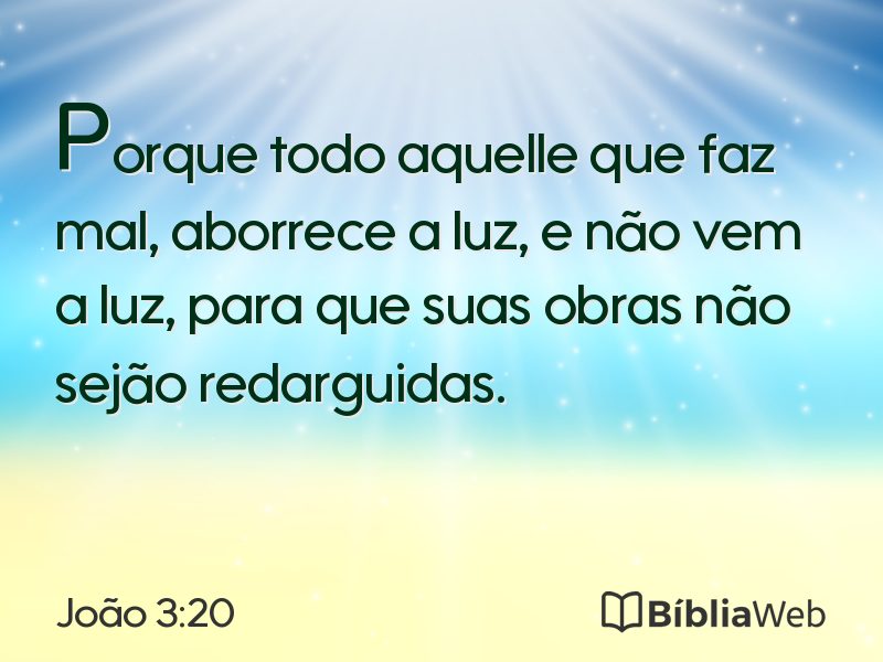 João 3:20 em imagem para compartilhar