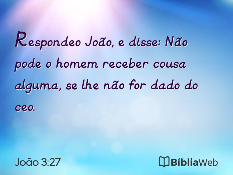 João 3:27 em imagem para compartilhar