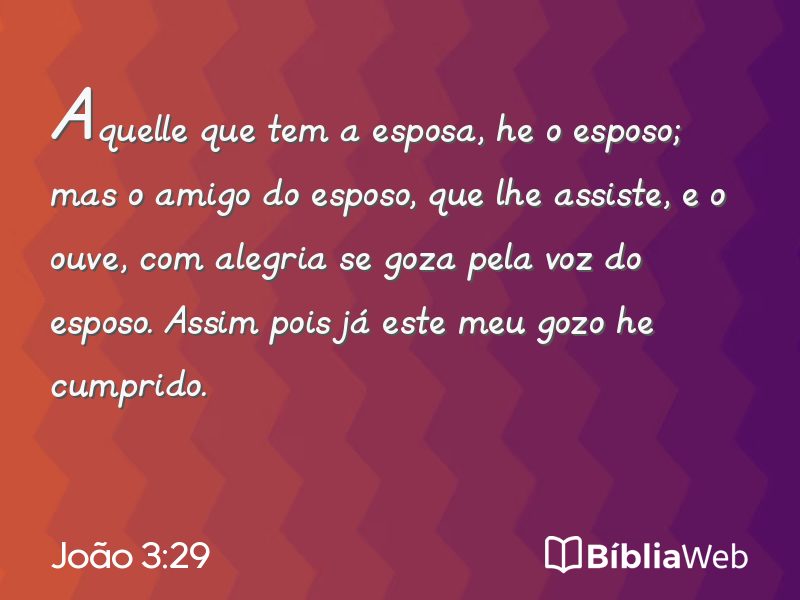 João 3:29 em imagem para compartilhar