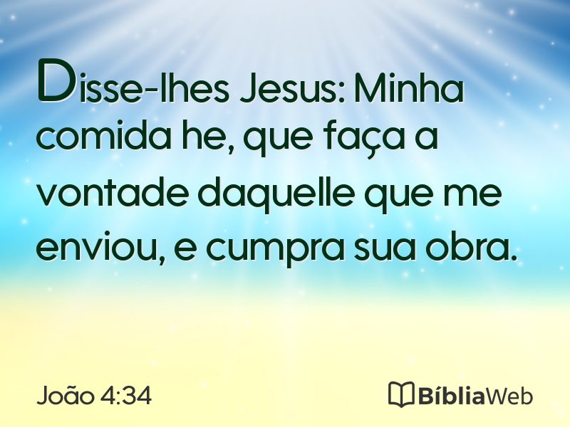João 4:34 em imagem para compartilhar