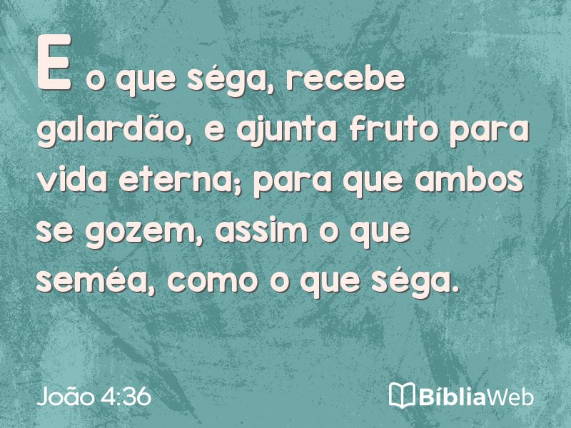 João 4:36 em imagem para compartilhar