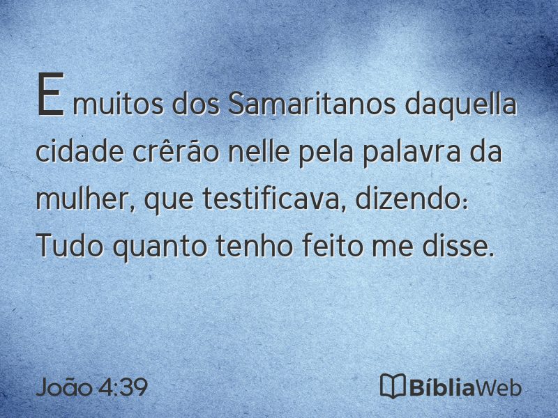 João 4:39 em imagem para compartilhar