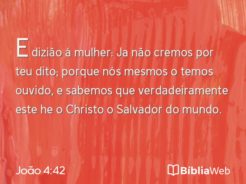 João 4:42 em imagem para compartilhar