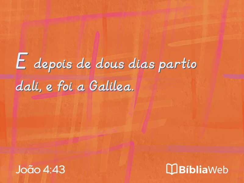 João 4:43 em imagem para compartilhar