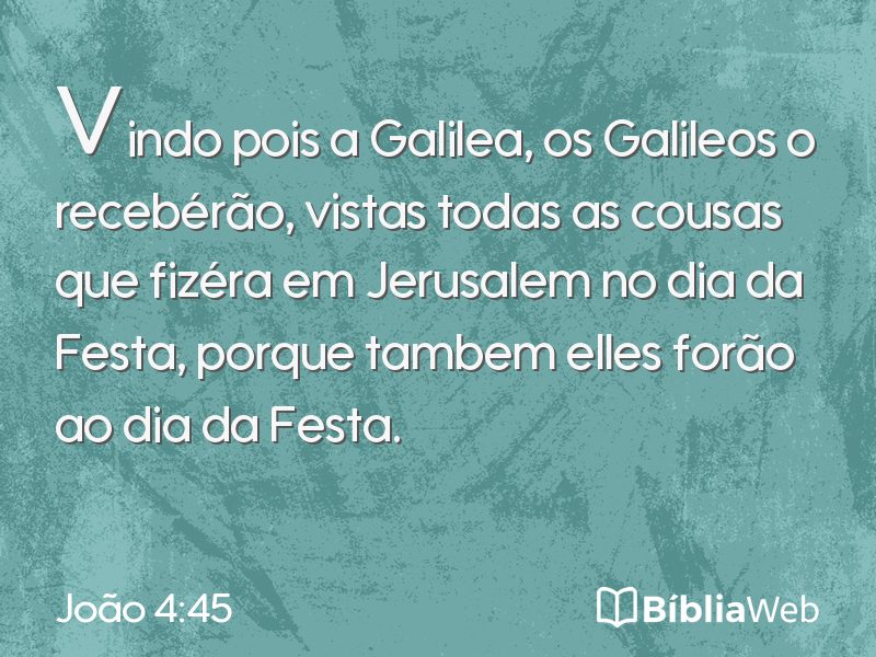 João 4:45 em imagem para compartilhar