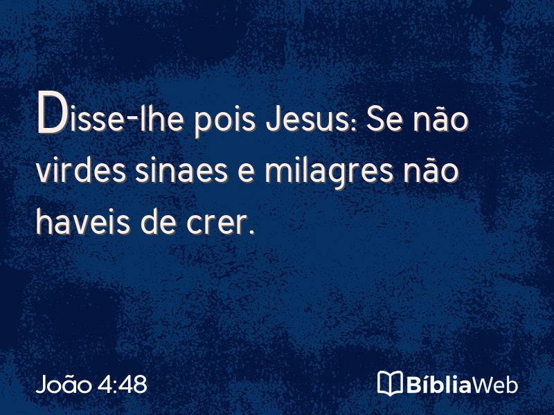 João 4:48 em imagem para compartilhar