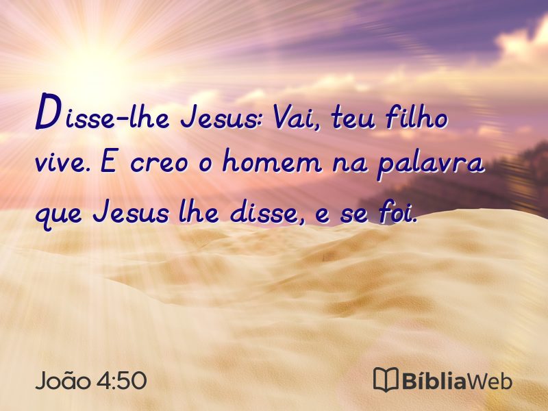 João 4:50 em imagem para compartilhar