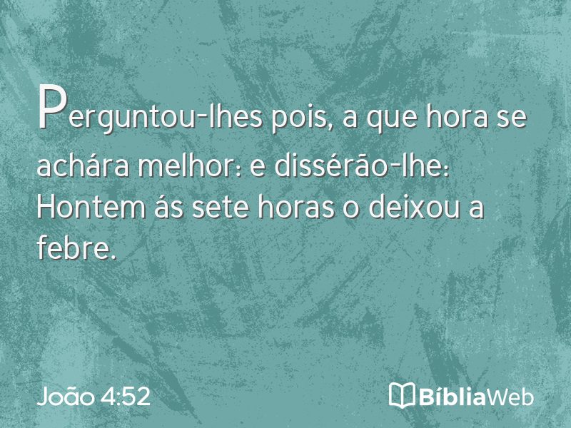 João 4:52 em imagem para compartilhar
