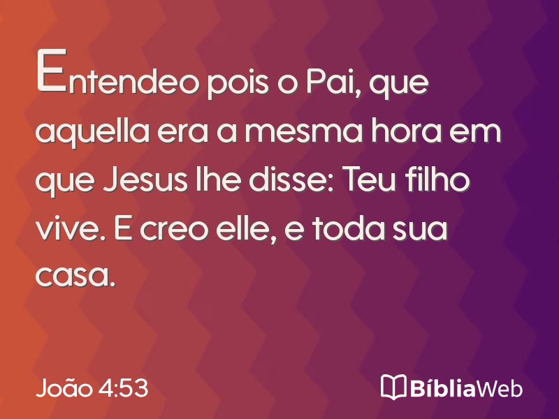 João 4:53 em imagem para compartilhar