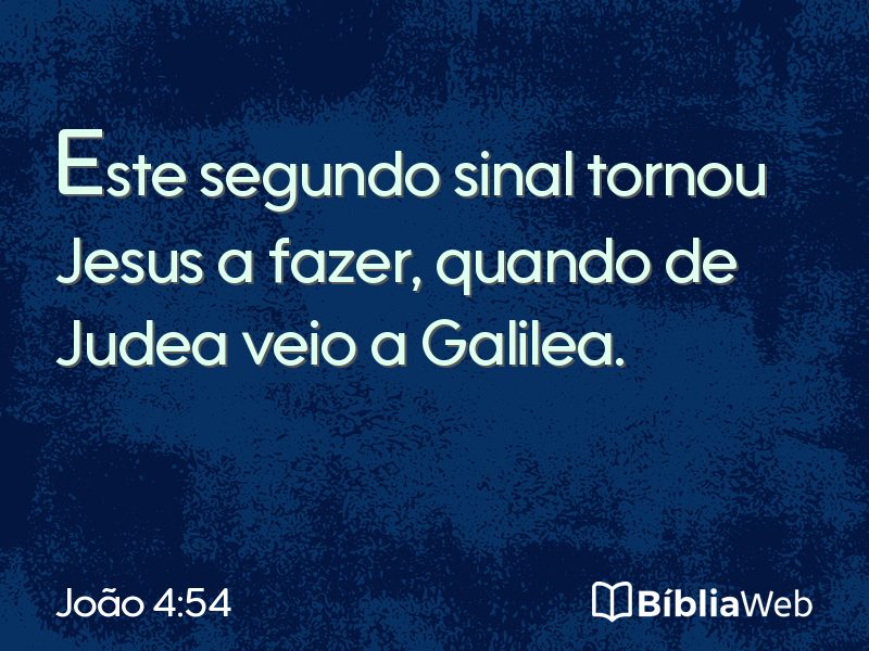 João 4:54 em imagem para compartilhar