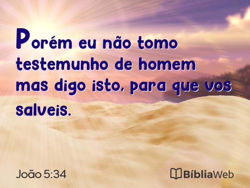 João 5:34 em imagem para compartilhar