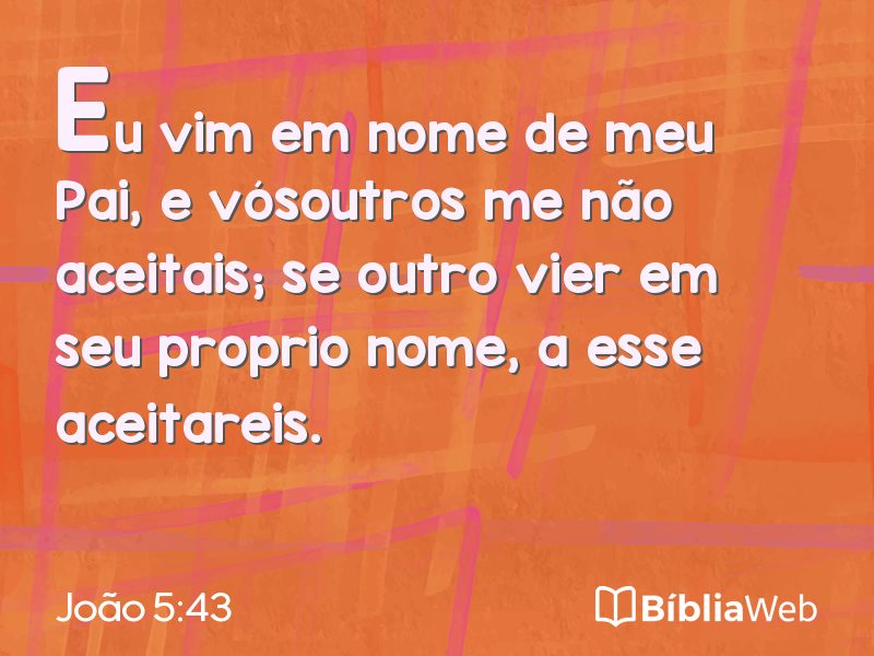 João 5:43 em imagem para compartilhar