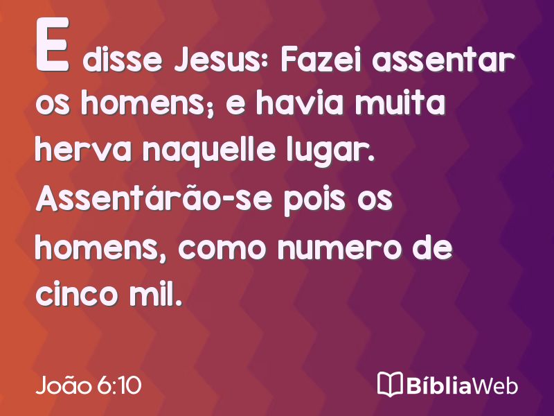 João 6:10 em imagem para compartilhar