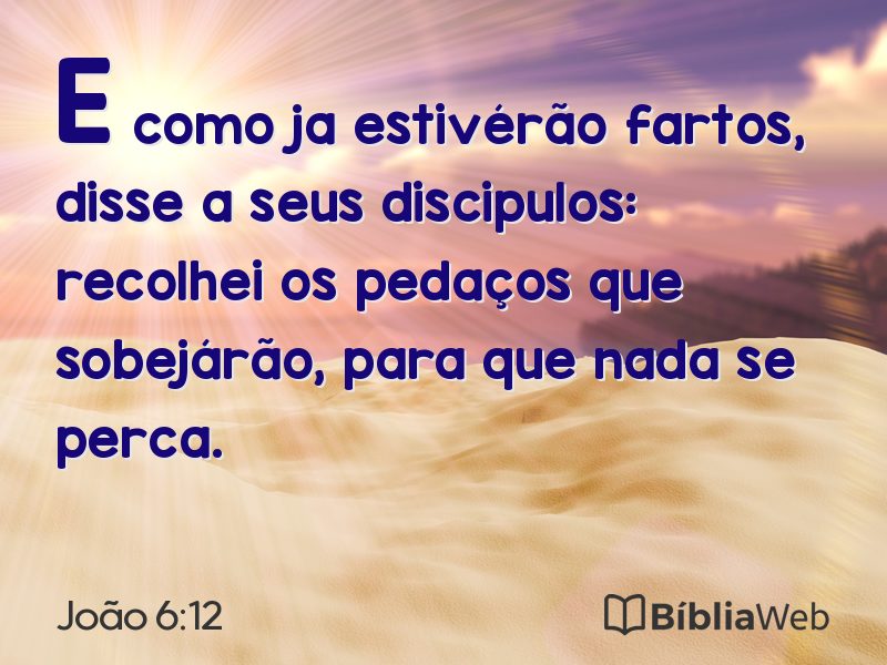 João 6:12 em imagem para compartilhar