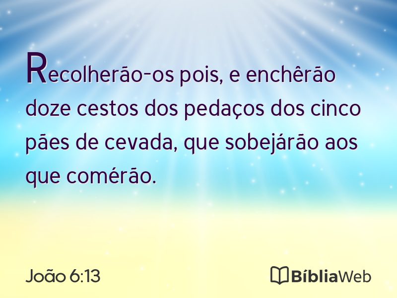 João 6:13 em imagem para compartilhar