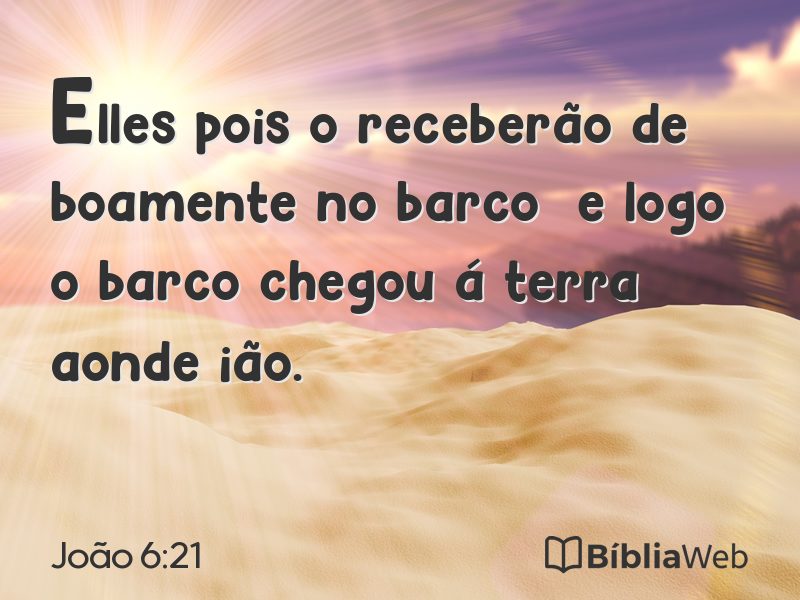 João 6:21 em imagem para compartilhar