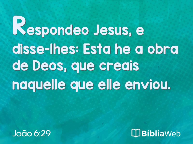 João 6:29 em imagem para compartilhar