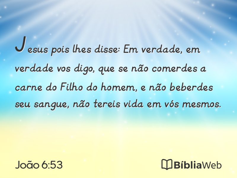 João 6:53 em imagem para compartilhar