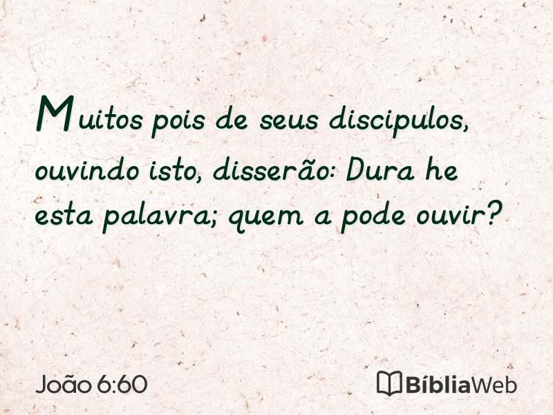 João 6:60 em imagem para compartilhar