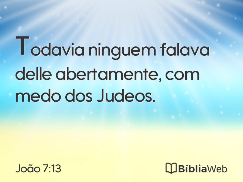 João 7:13 em imagem para compartilhar