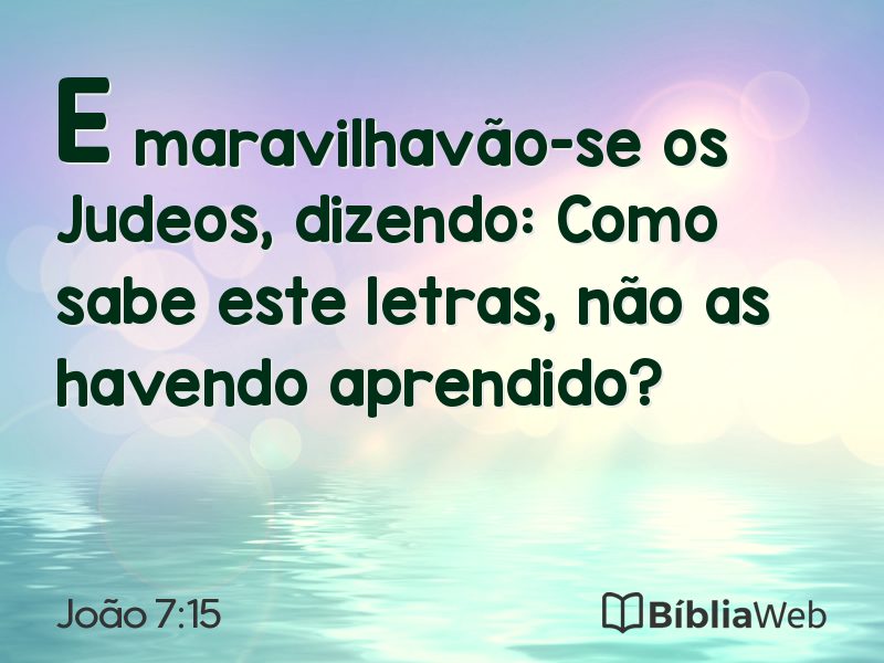 João 7:15 em imagem para compartilhar