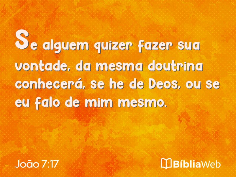 João 7:17 em imagem para compartilhar